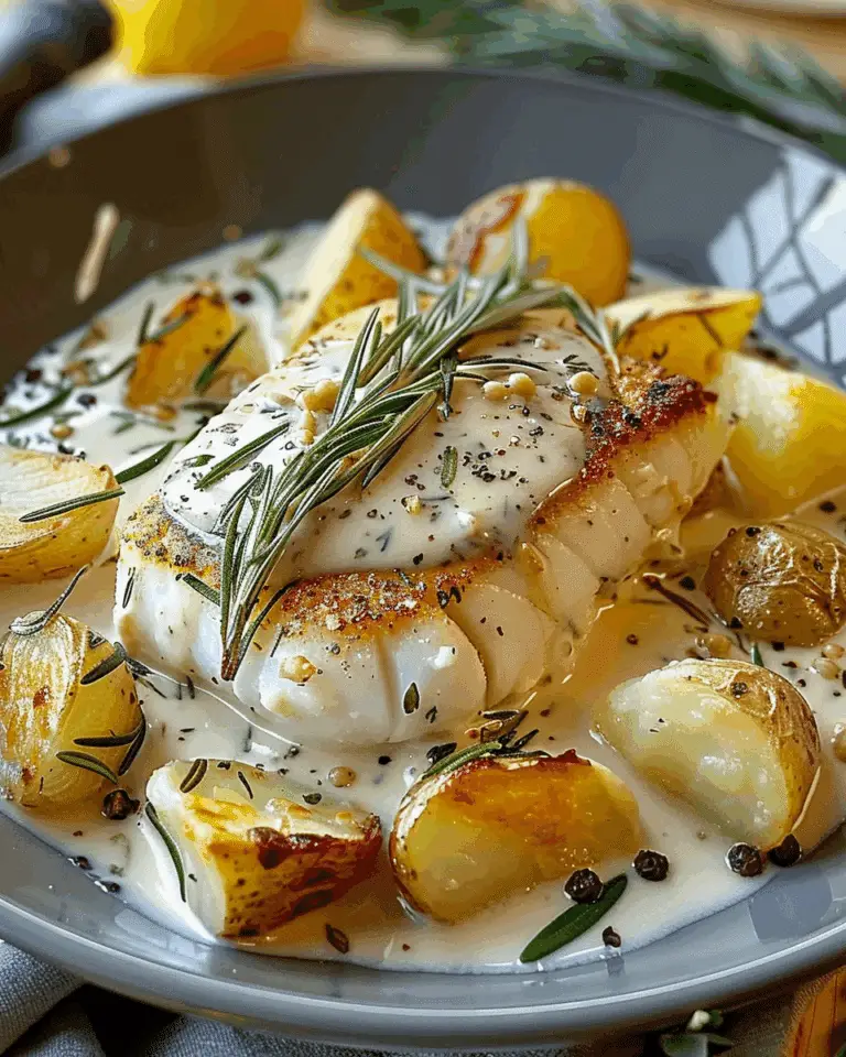 Comforting Cod & Potatoes in Rosemary Cream Sauce Recipe