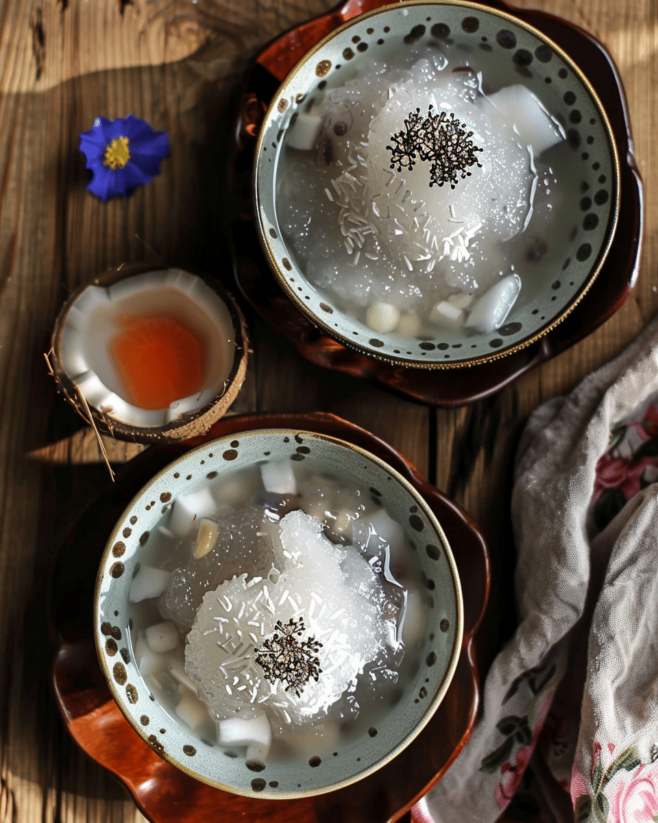 Chè Thập Cẩm with Grass Jelly, Coconut Jelly & Mung Bean Paste