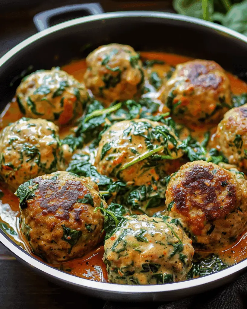 Creamy Spinach Turkey Meatballs Recipe