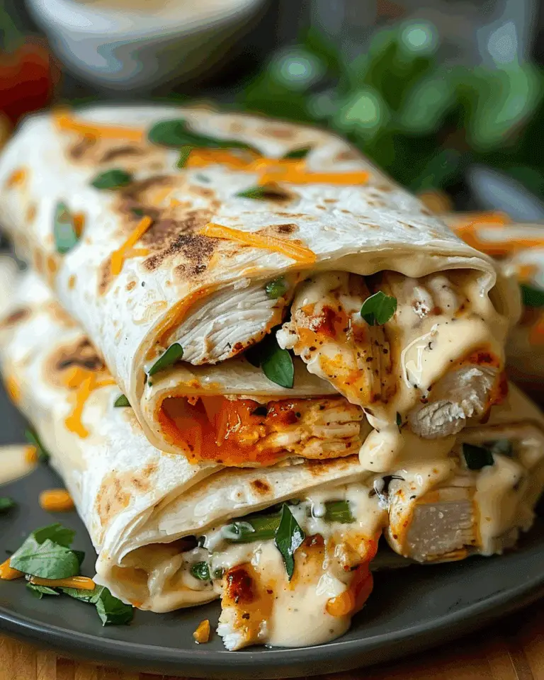 Cheesy Garlic Chicken Wraps