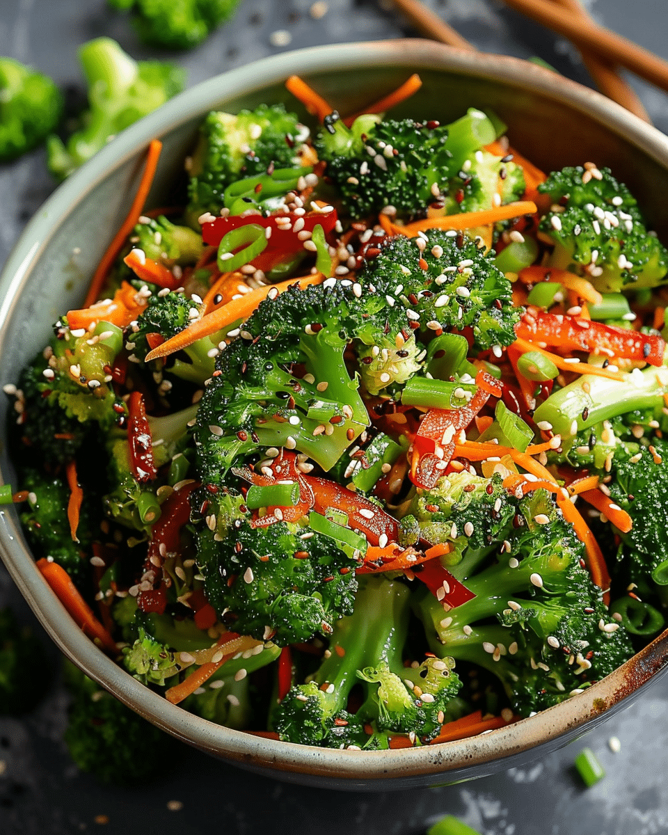 Crispy Asian Sesame Broccoli Salad