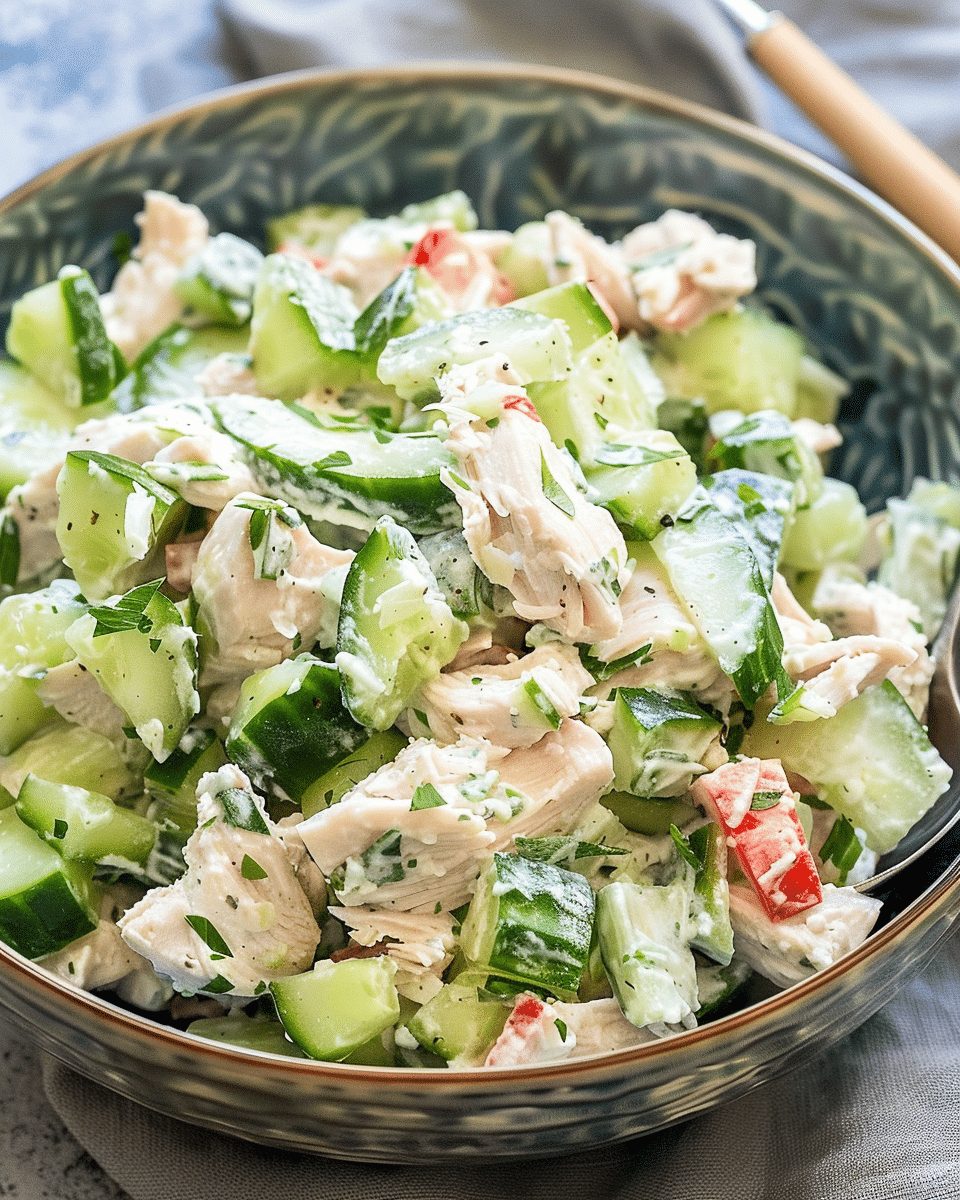 Cold Cucumber Chicken Salad Recipe for Summer