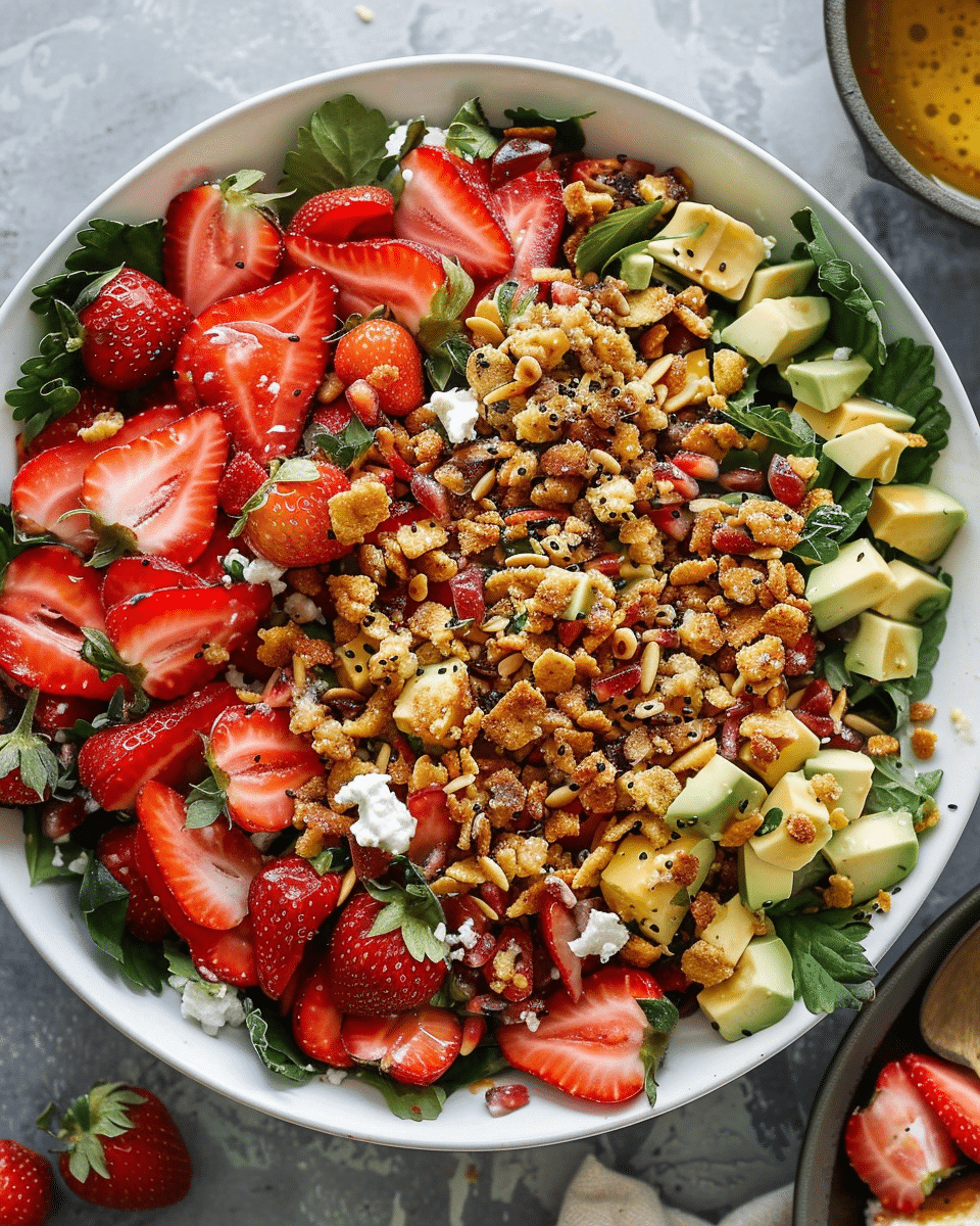 Strawberry Crunch Salad with Champagne Vinaigrette