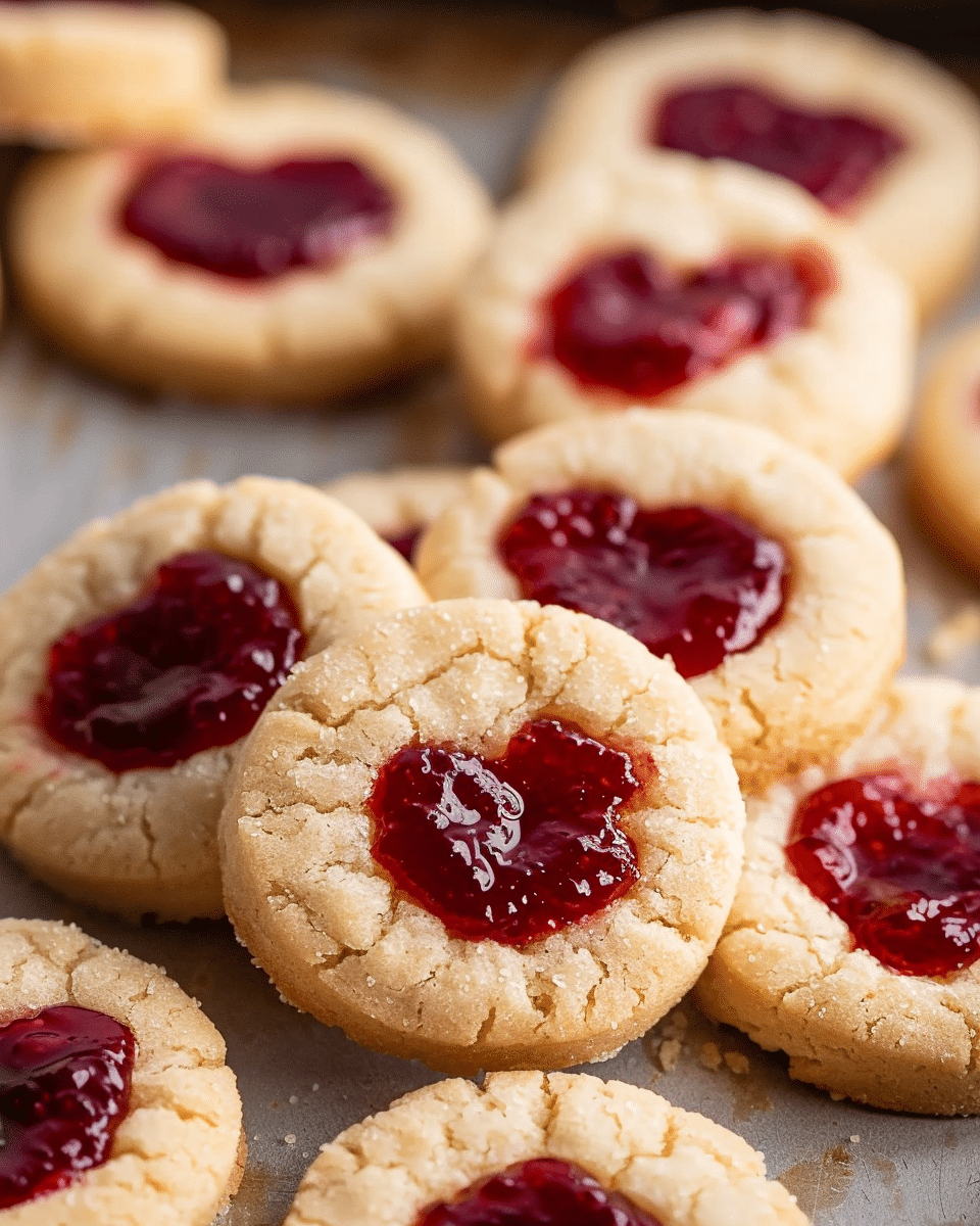 Jam Heart Cookies (Thumbprint Cookies)