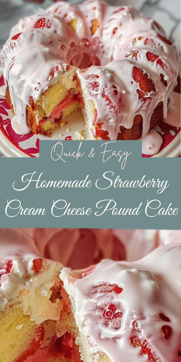 Homemade Strawberry Cream Cheese Pound Cake | Meal Shine