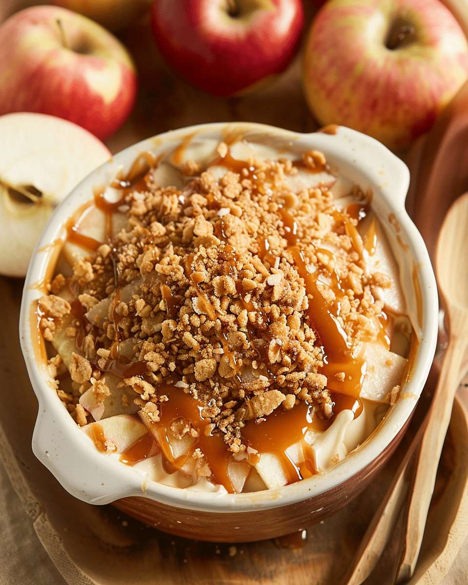 Cream Cheese Caramel Apple Dip with Toffee Bits