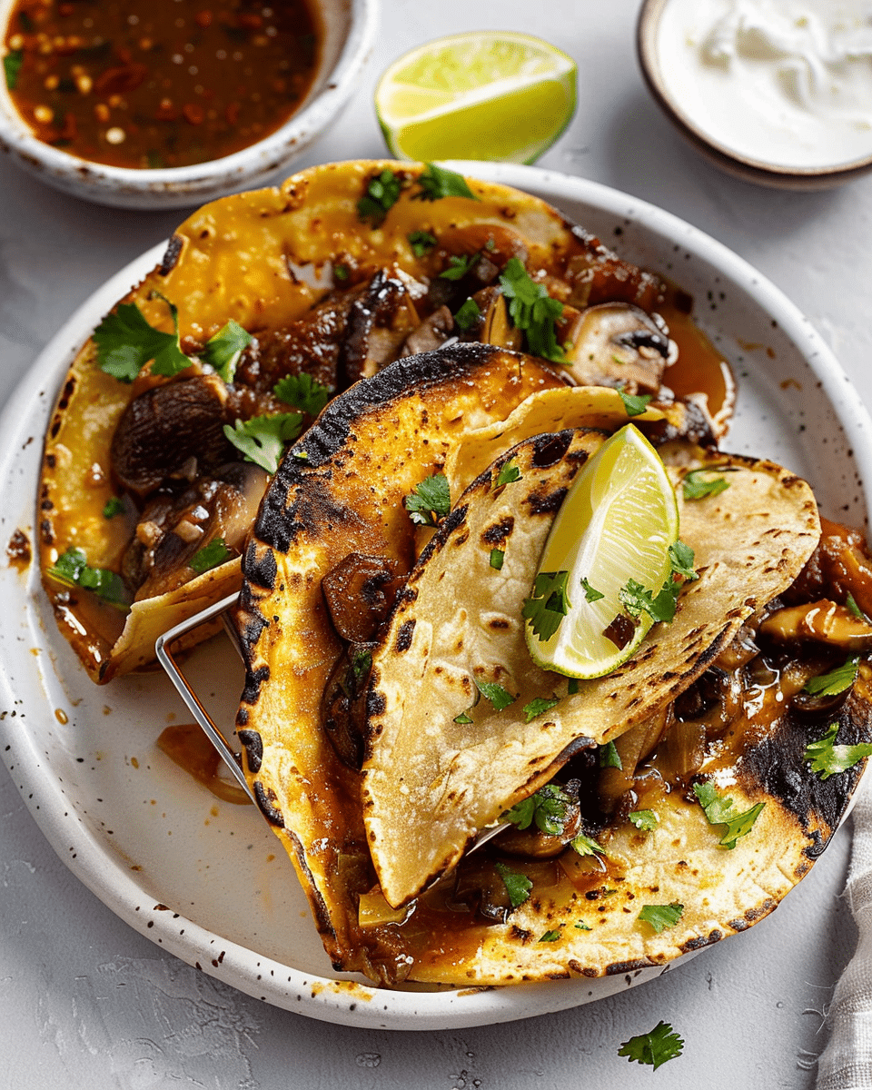 Mushroom Quesabirria Tacos