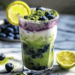 Blueberry Lemon Matcha Fizz