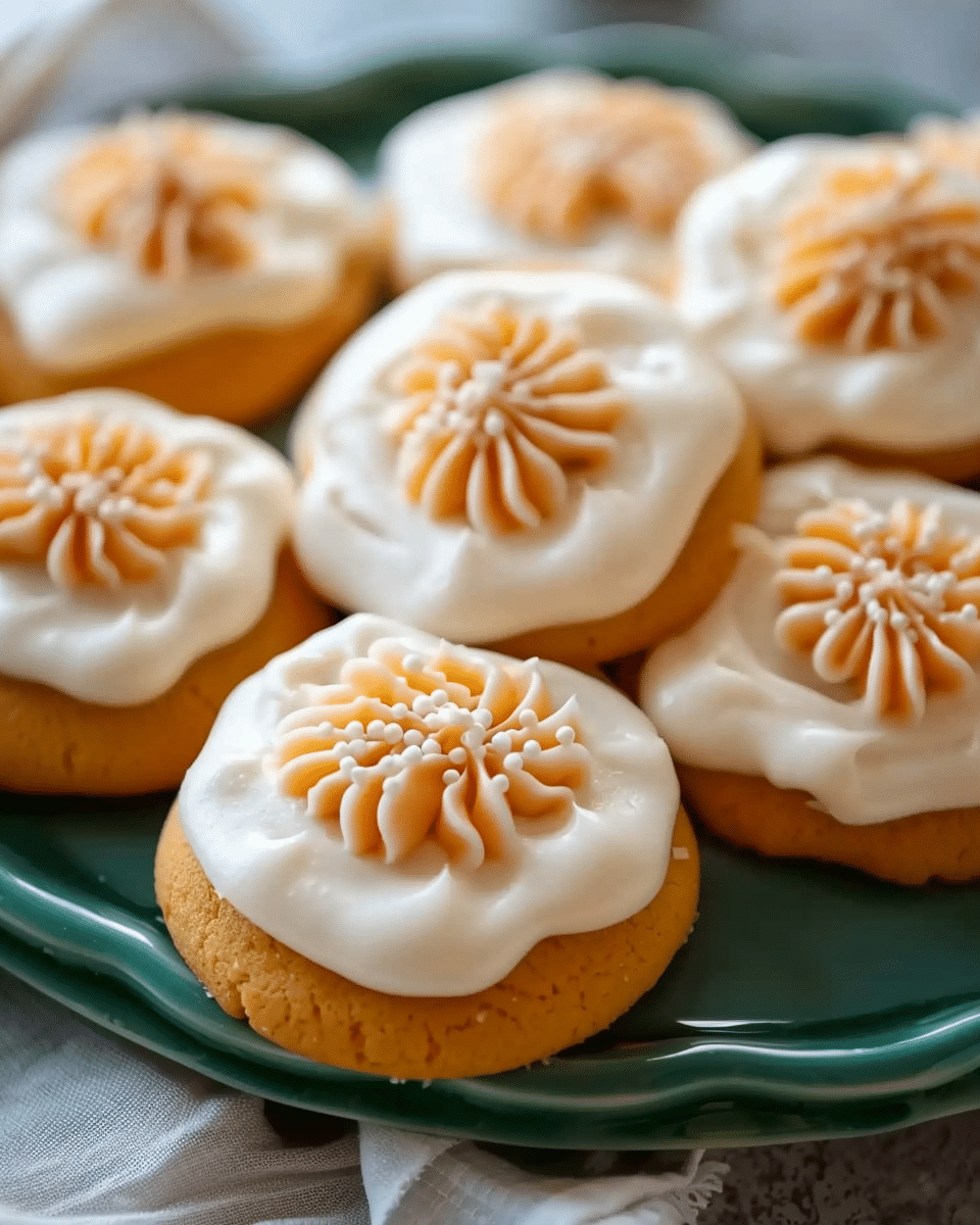 Pumpkin Sugar Cookies with Cream Cheese Frosting