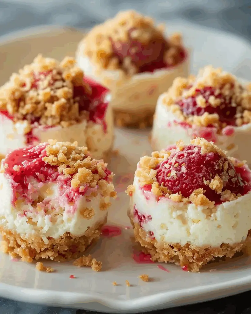 Strawberry Crunch Cheesecake Bites