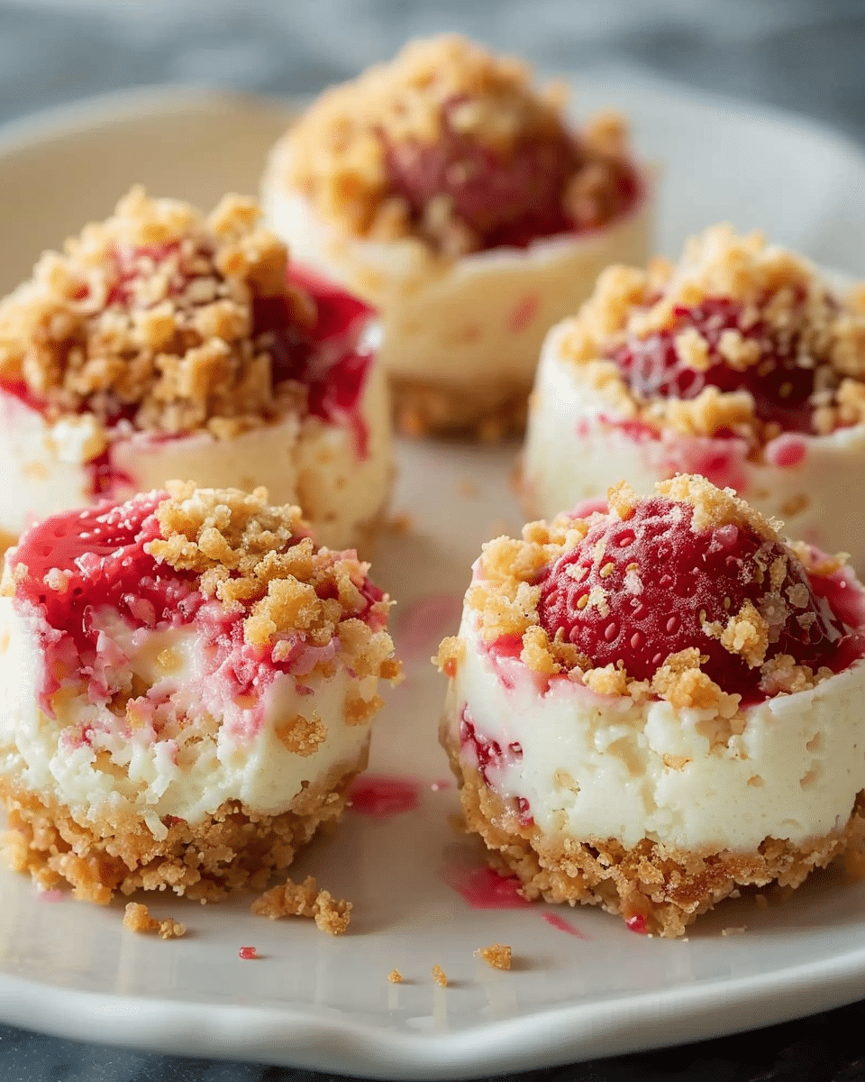 Strawberry Crunch Cheesecake Bites