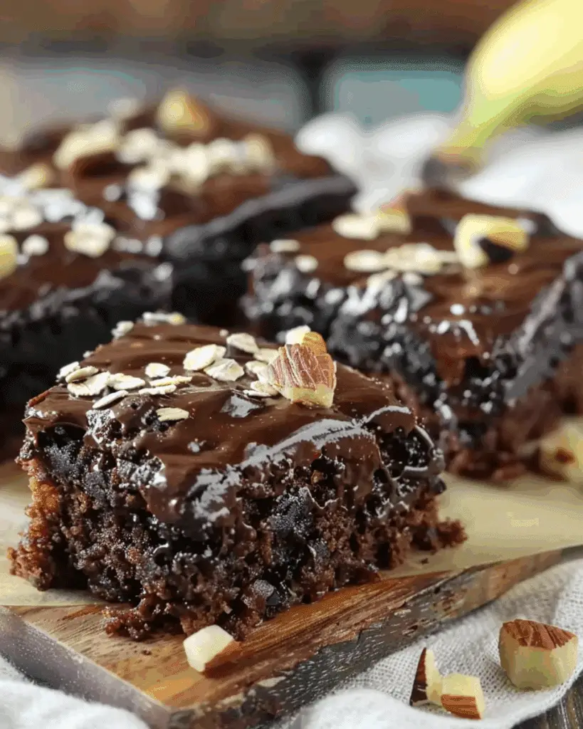 No Flour, No Sugar Chocolate Oat Cake with Banana and Apple