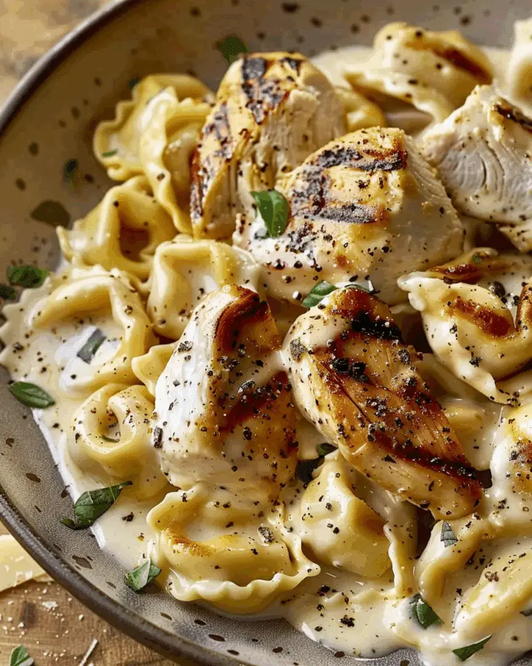 Asiago Tortellini Alfredo with Grilled Chicken