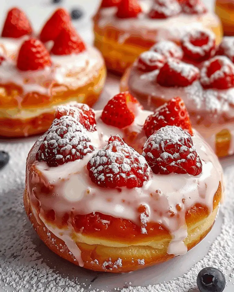 Strawberries & Cream Glazed Donuts