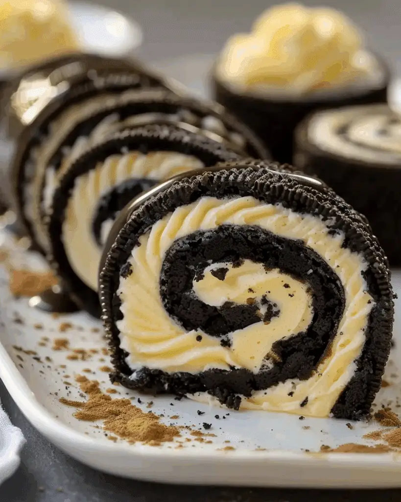 Oreo Cream Cheese Cheesecake Sushi Roll Dessert