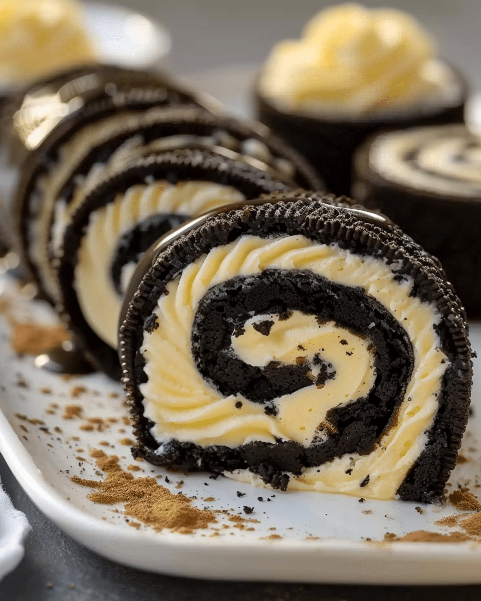 Oreo Cream Cheese Cheesecake Sushi Roll Dessert