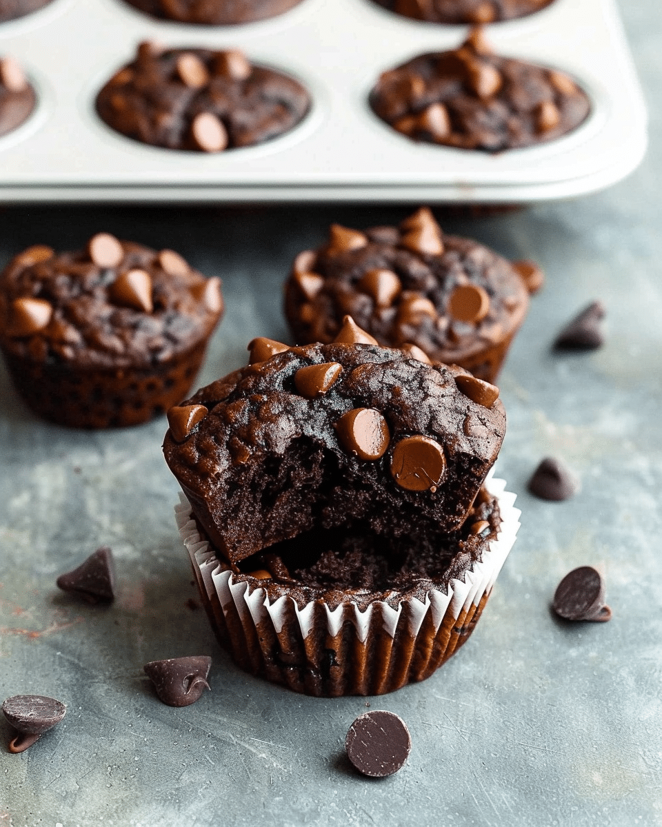 Moist Double Chocolate Chip Muffins