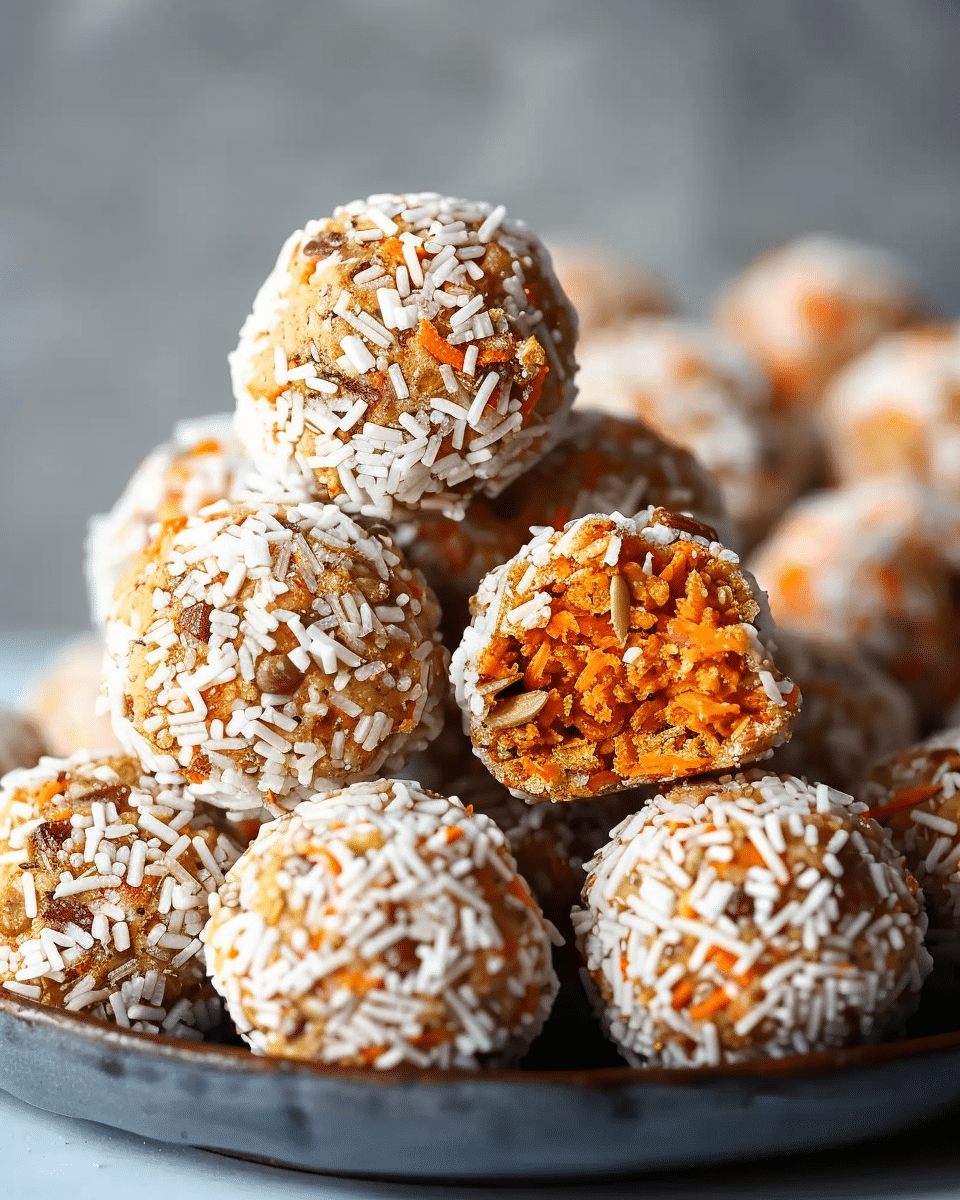 Healthy No-Bake Carrot Cake Energy Bites