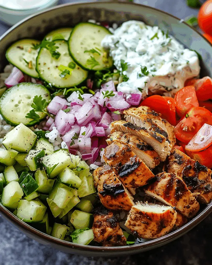 Flavorful Chicken Gyro Bowls with Tzatziki Sauce