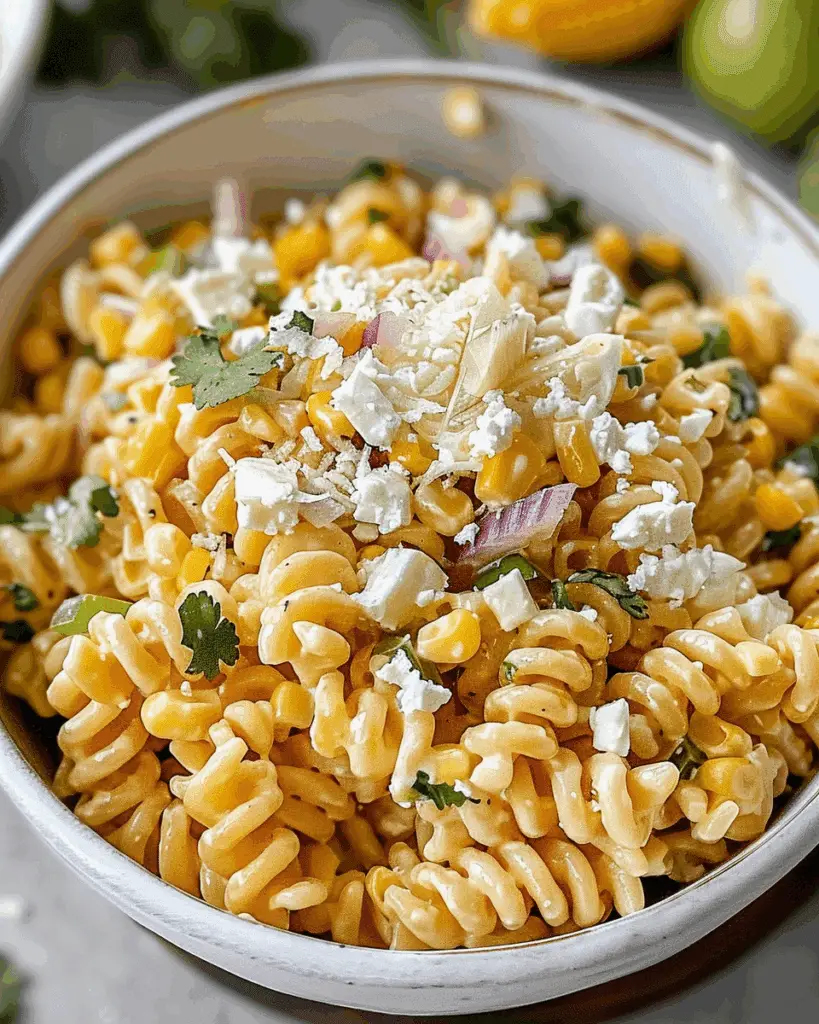 Healthy Street Corn Pasta Salad with Greek Yogurt Dressing