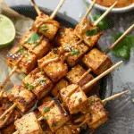 Tofu Skewers with Spicy Peanut Sauce
