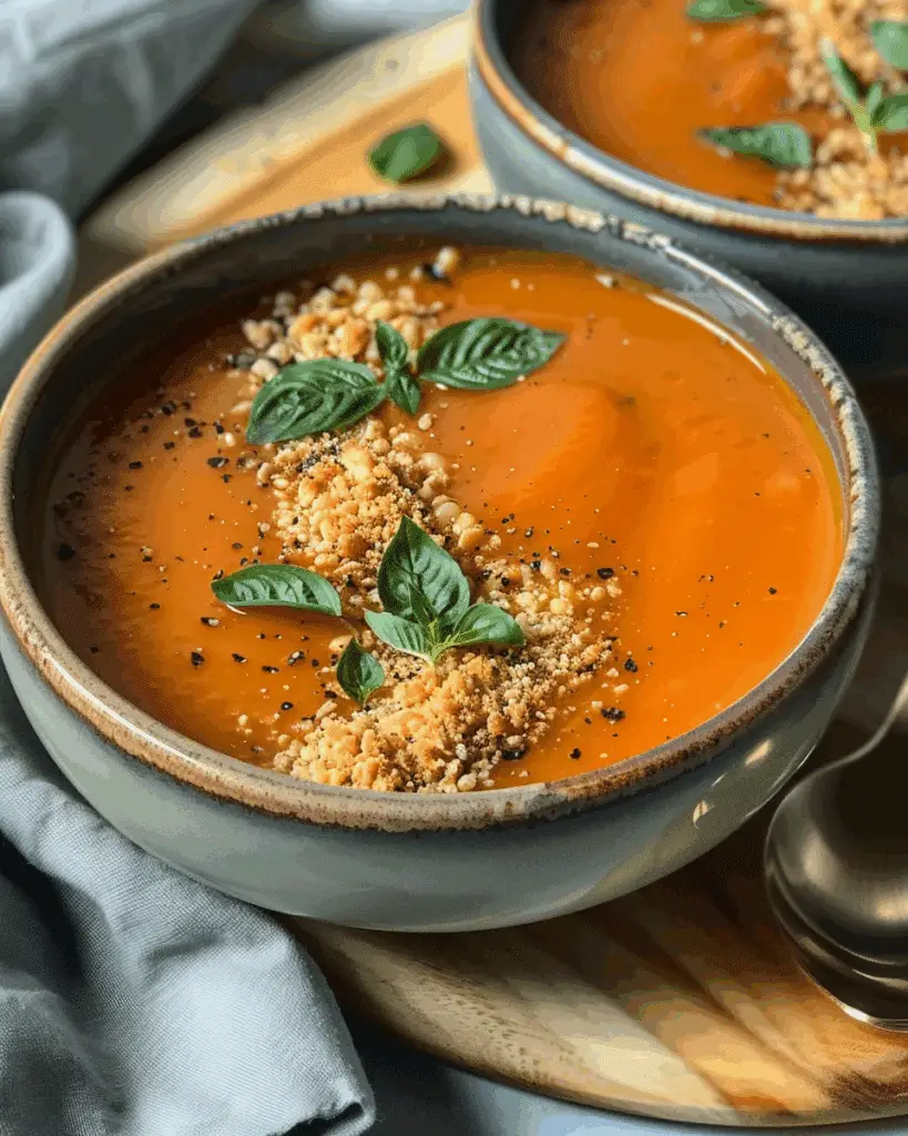 Creamy Roasted Garlic Tomato Soup Recipe