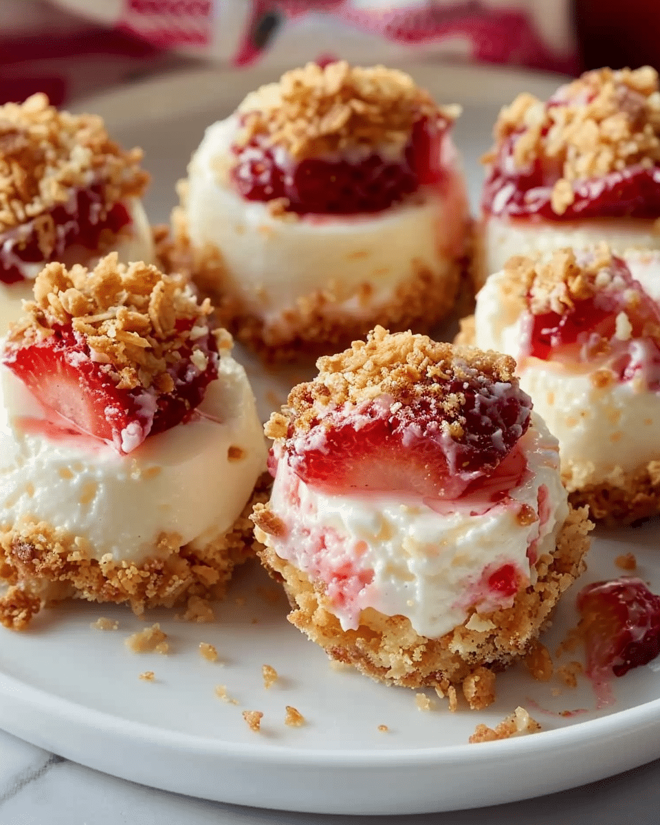 Strawberry Crunch Cheesecake Bites
