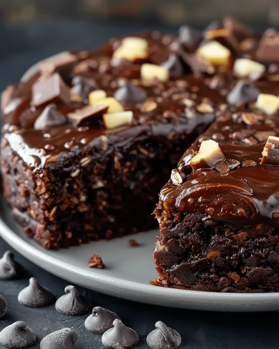 No Flour, No Sugar Chocolate Oat Cake with Banana and Apple