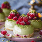 Pistachio and Raspberry Cheesecake Domes Recipe