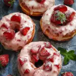 Strawberries & Cream Glazed Donuts