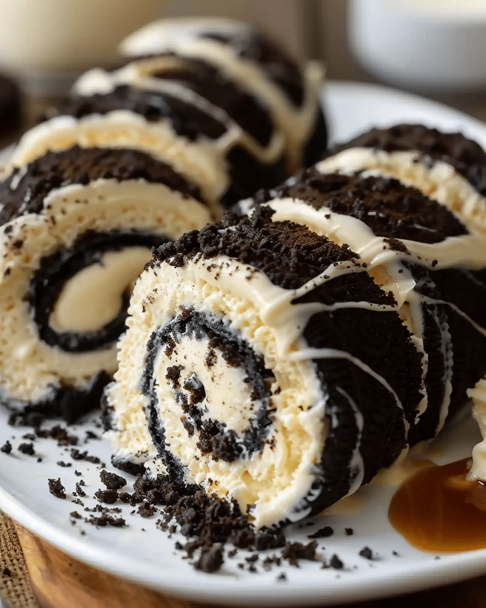 Oreo Cream Cheese Cheesecake Sushi Roll Dessert