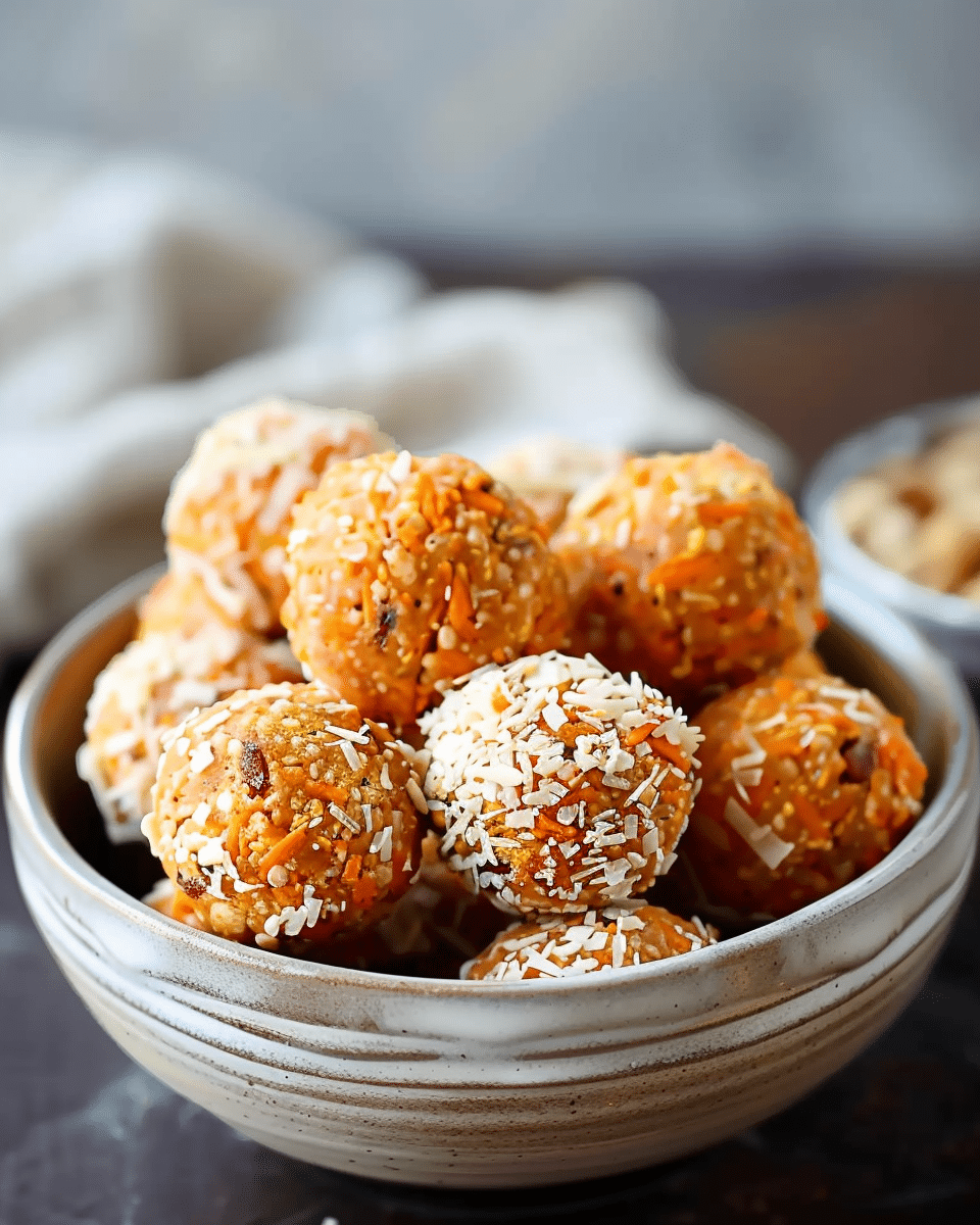 Healthy No-Bake Carrot Cake Energy Bites
