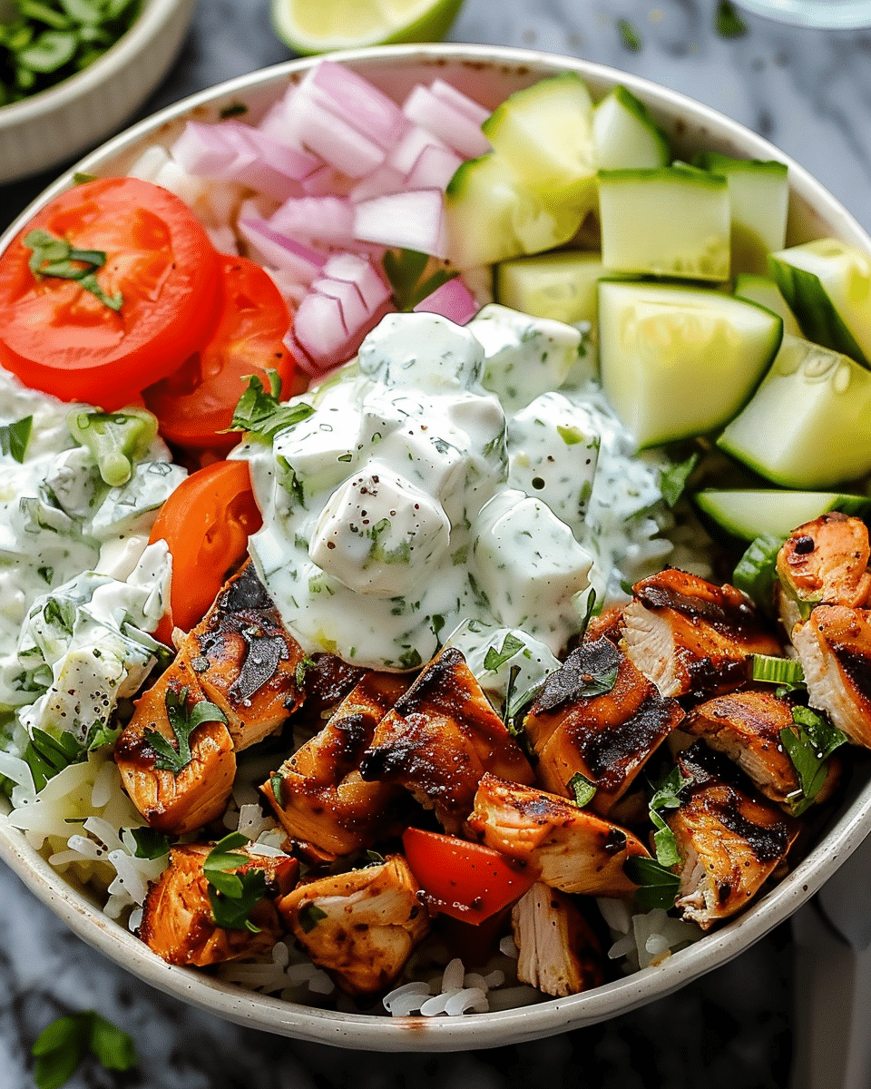 Flavorful Chicken Gyro Bowls with Tzatziki Sauce