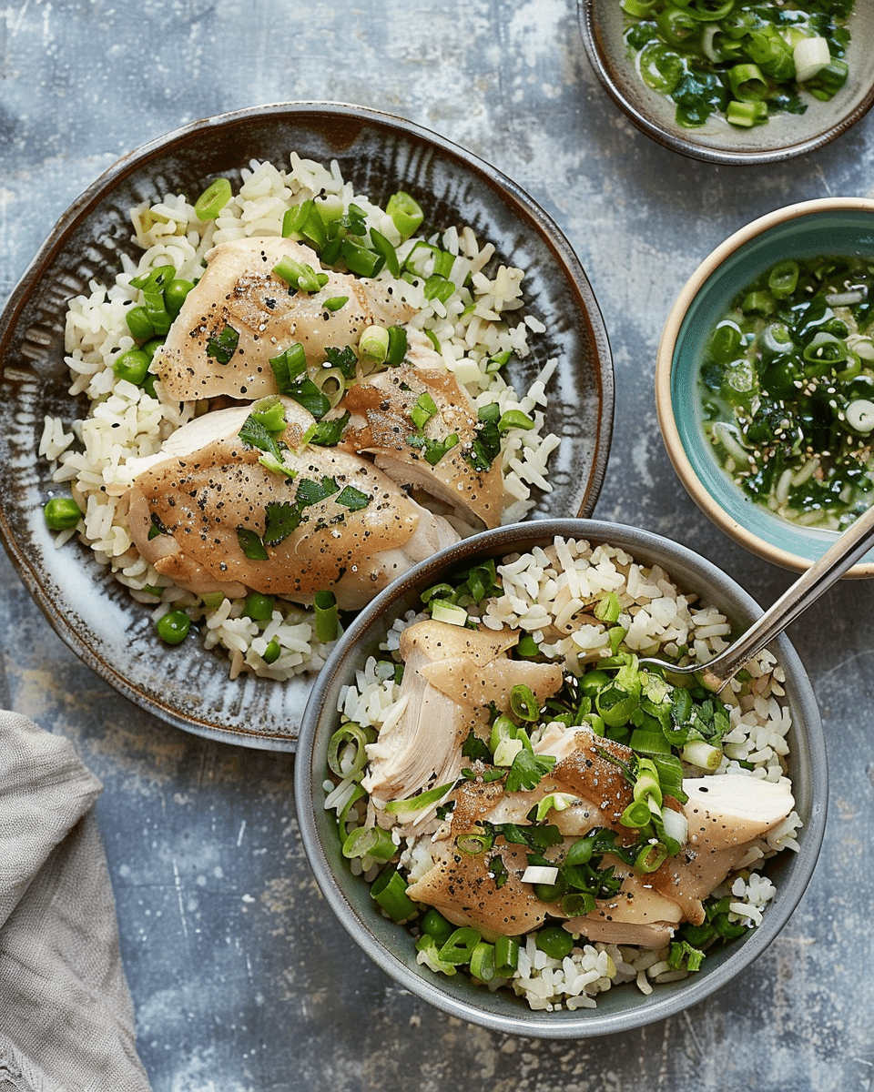 Chicken and Rice With Scallion-Ginger Sauce