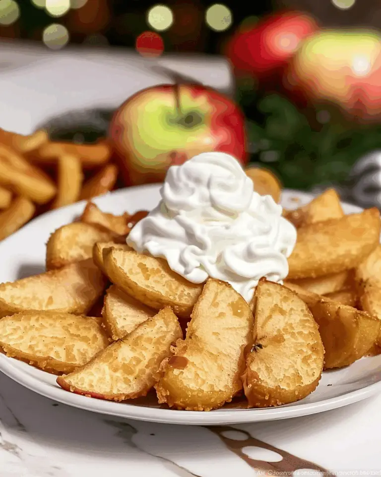 Air Fried Apple Wedges With Caramel Whipped Cream Dipping Sauce