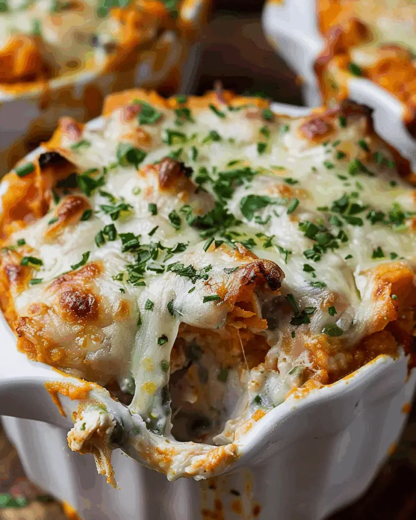 Buffalo Chicken Sweet Potato Casserole