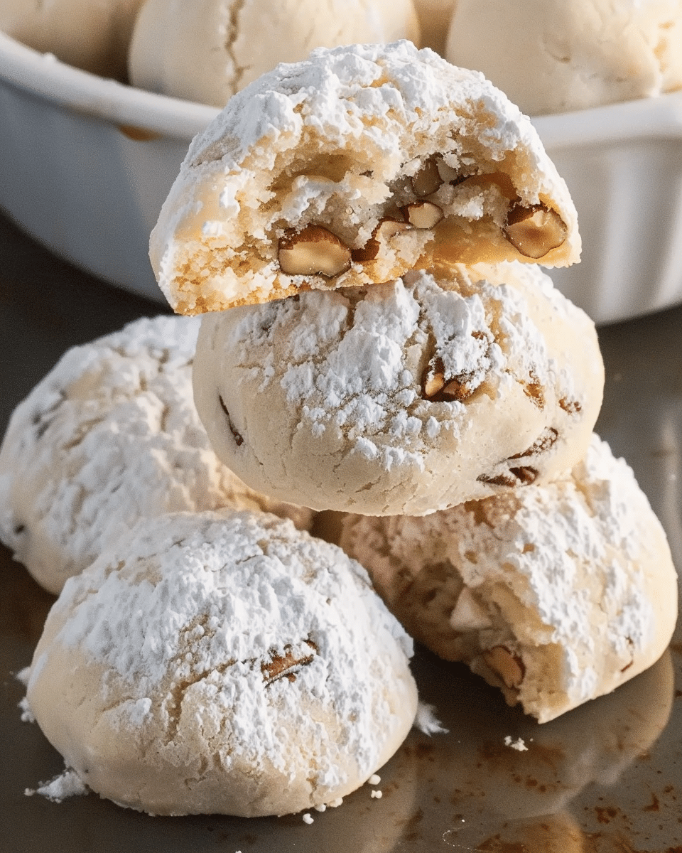 Buttery Pecan Snowball Cookies