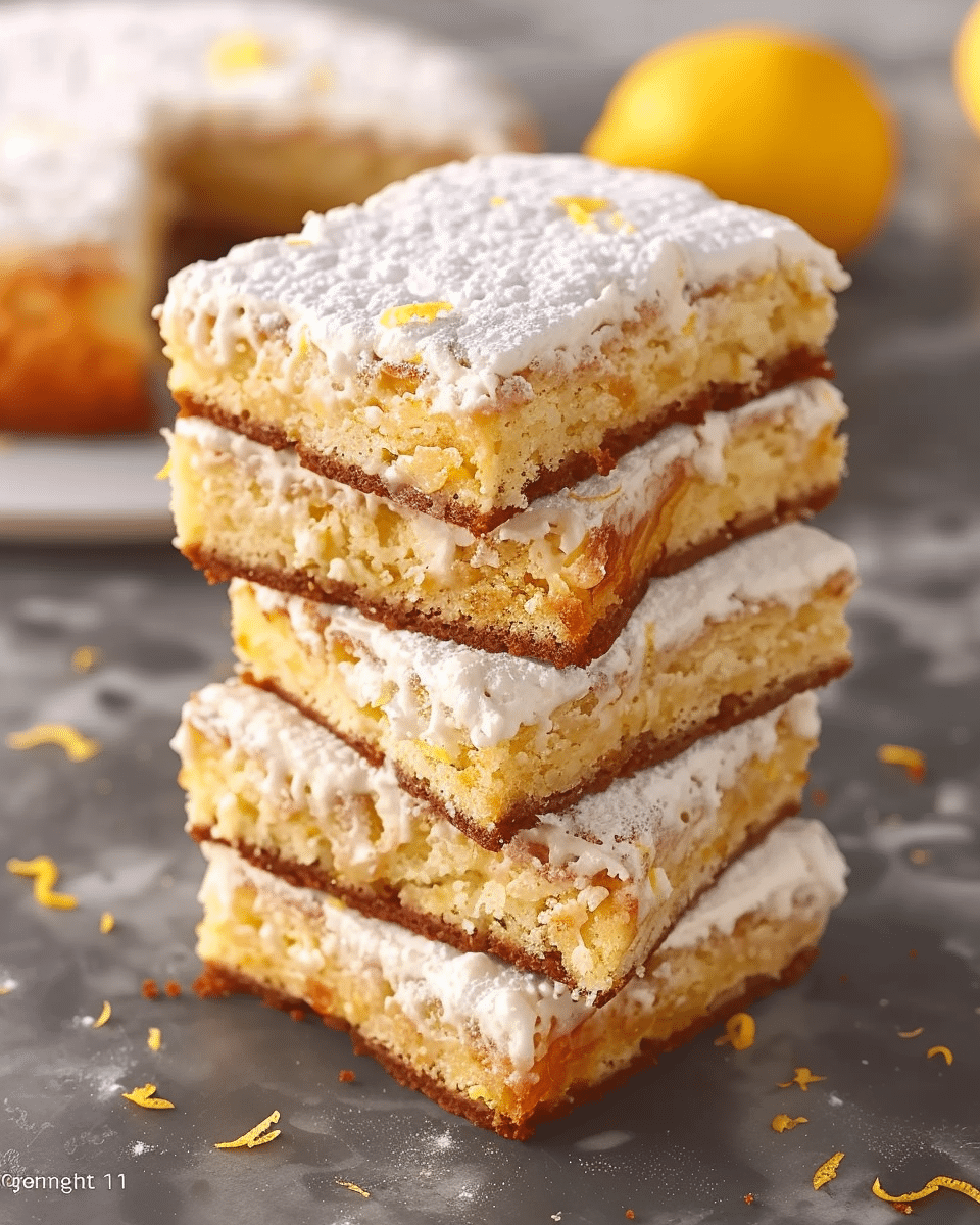 Lemon Brownies with Lemon Glaze