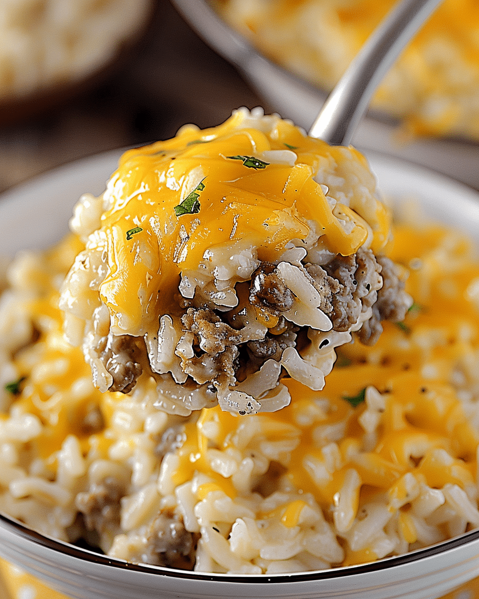 Cheesy Hamburger Rice Casserole