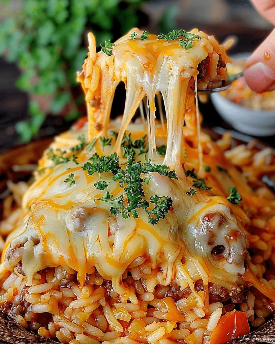 Cheesy Hamburger Rice Casserole