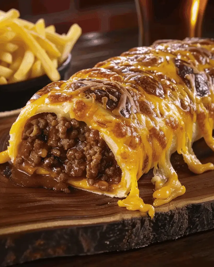Cheesy Sloppy Joe Stromboli