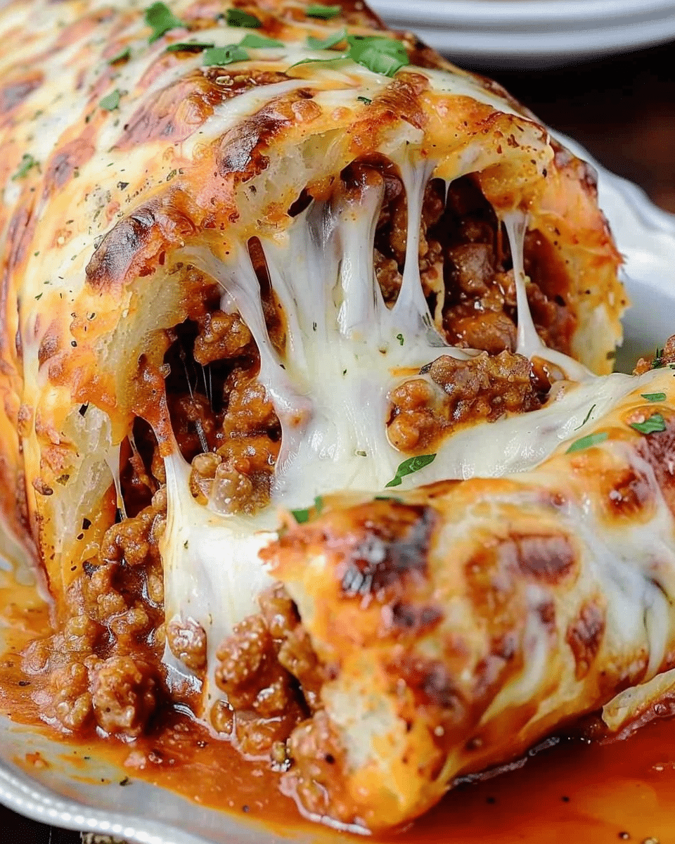 Cheesy Sloppy Joe Stromboli