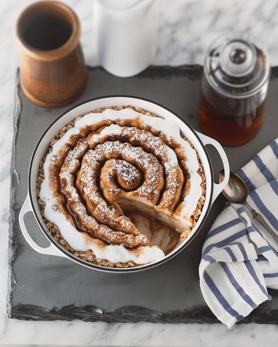 Cinnamon Roll Baked Oatmeal