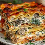 Creamy Spinach & Mushroom Lasagna