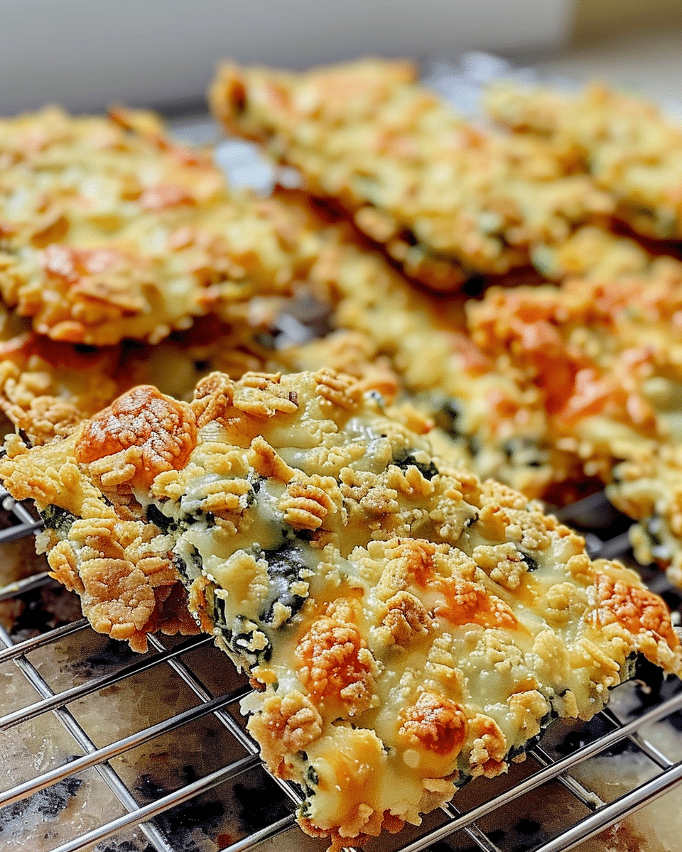 Crispy Spinach Dip Cheese Crisps