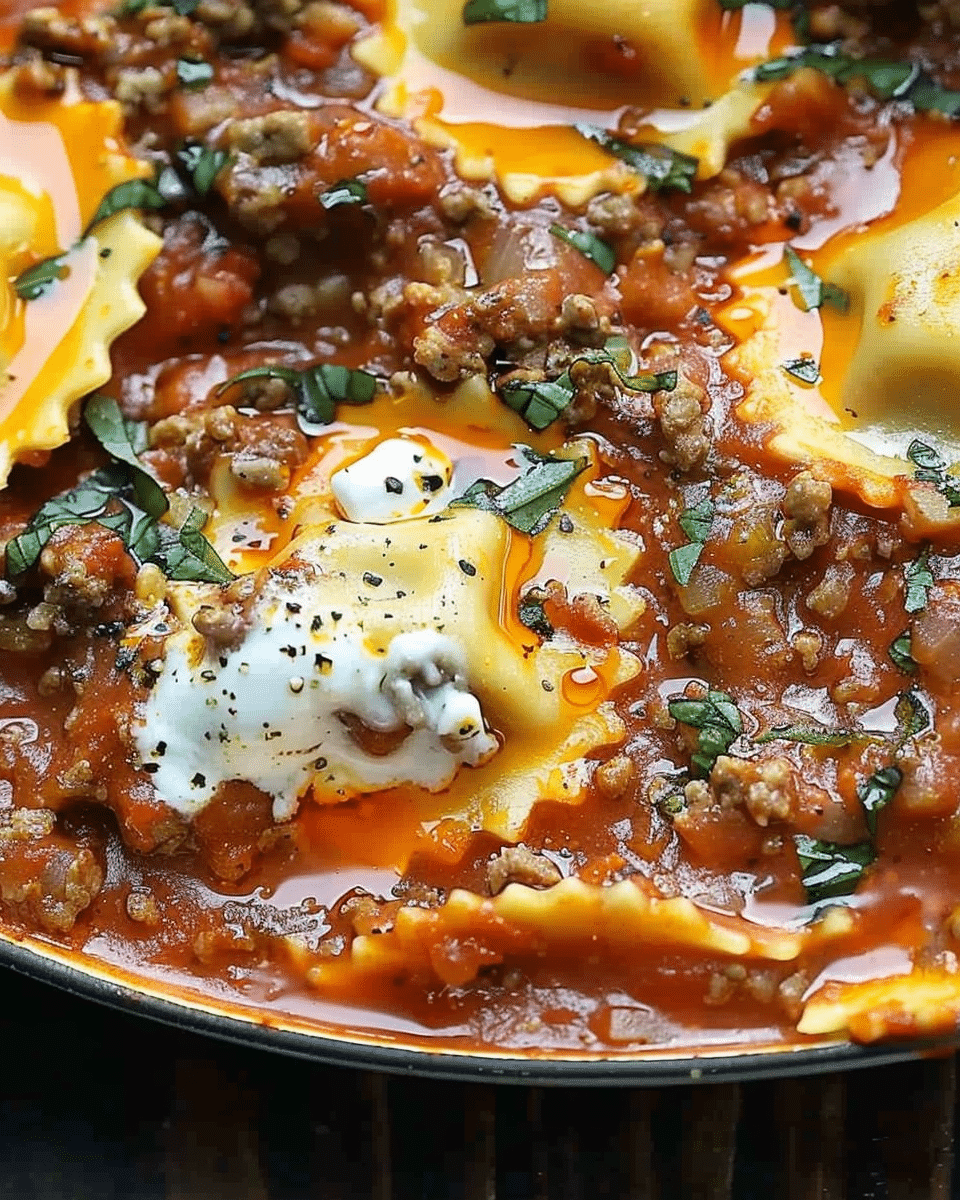 Crockpot Ravioli Lasagna