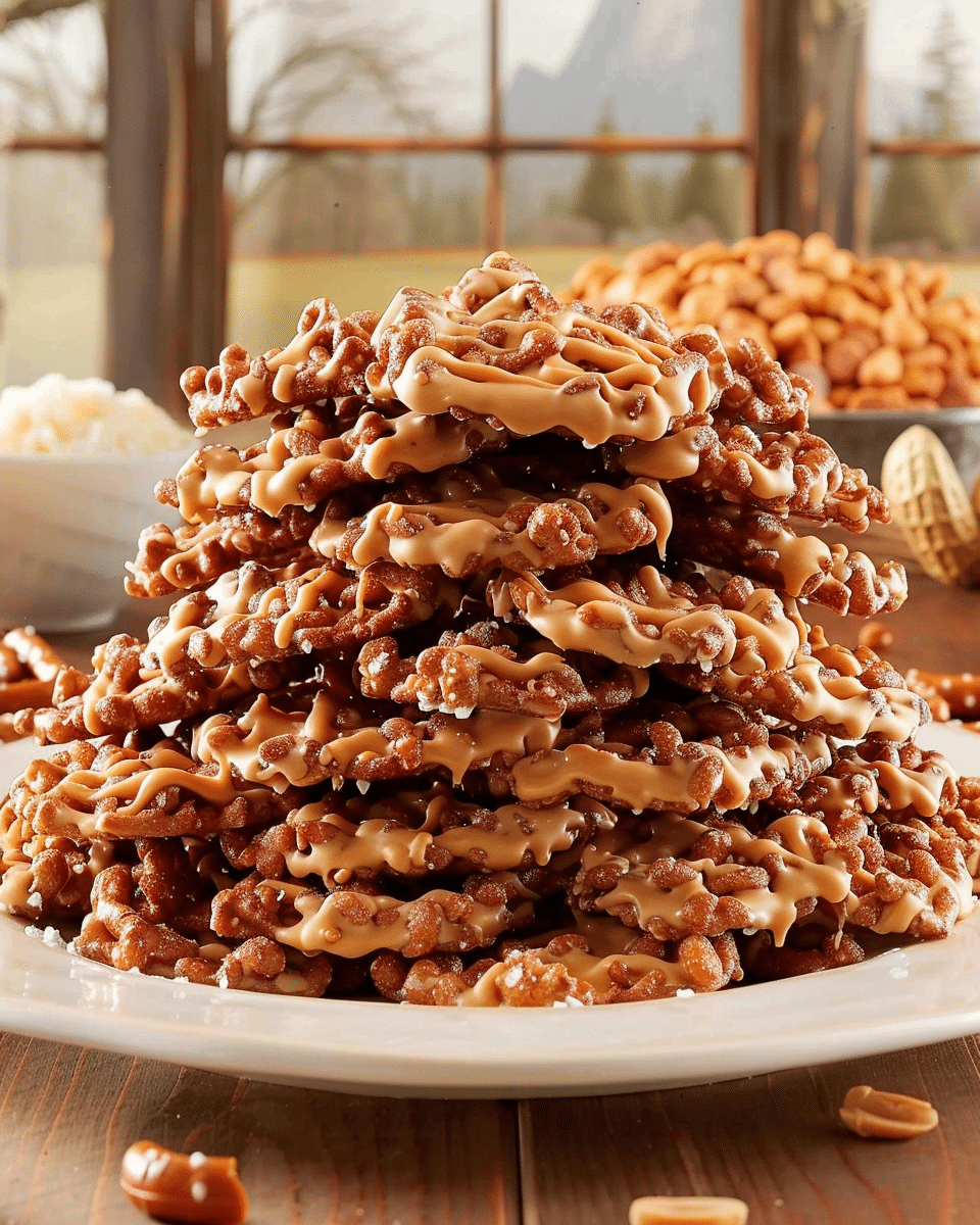 Crunchy Peanut Butter Pretzel Clusters