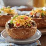 Football-Shaped Beef Chili Bread Bowls : Game Day MVP