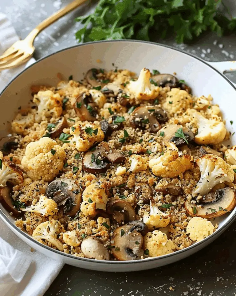 Garlic Mushroom Cauliflower Skillet: One-Pan Recipe