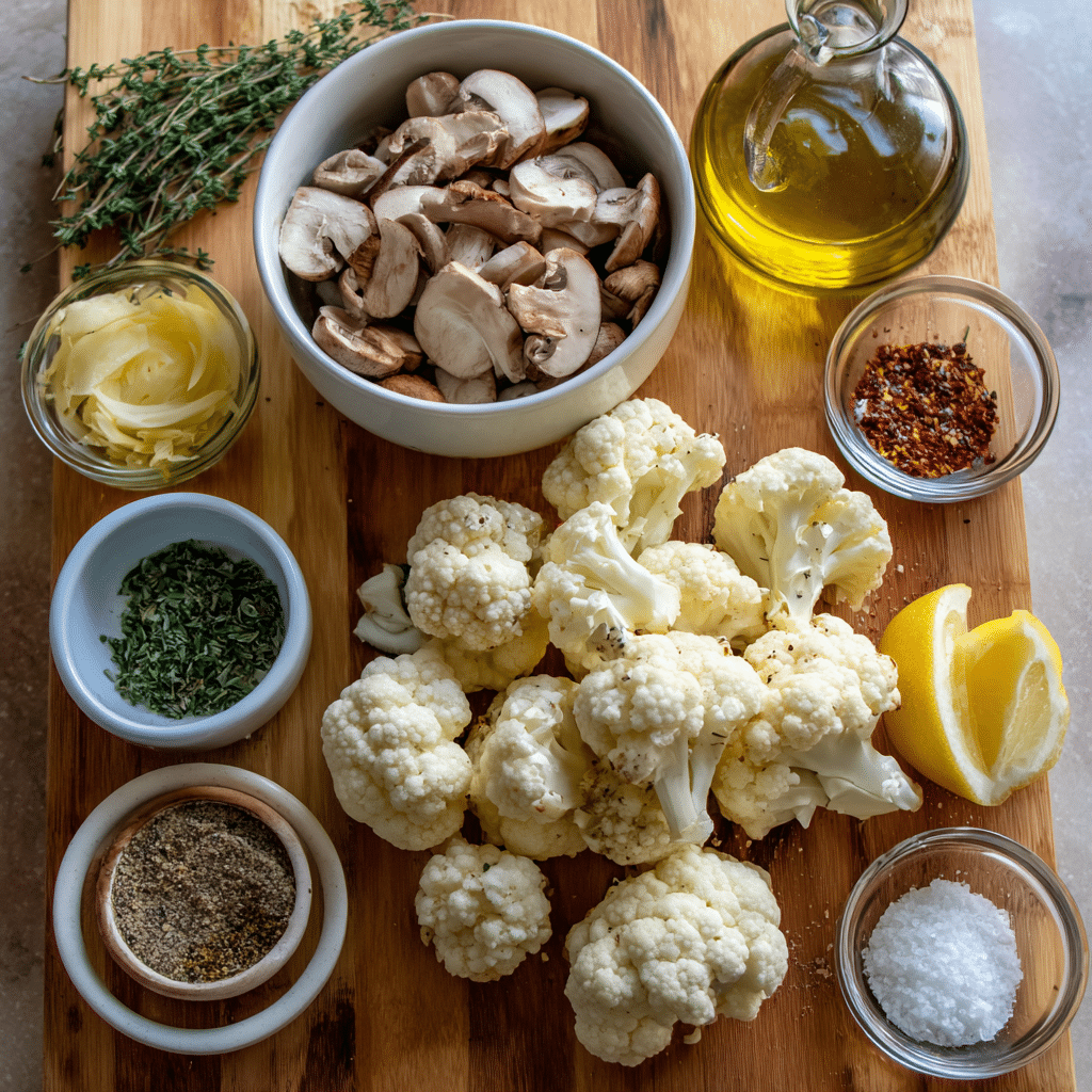 Garlic Mushroom Cauliflower Skillet: One-Pan Recipe
